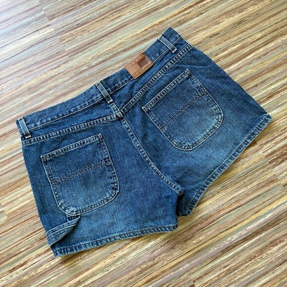 Tommy Hilfiger Women's Carpenter Jean Shorts Vintage Y2K Blue Denim Size 16 - Picture 4 of 9